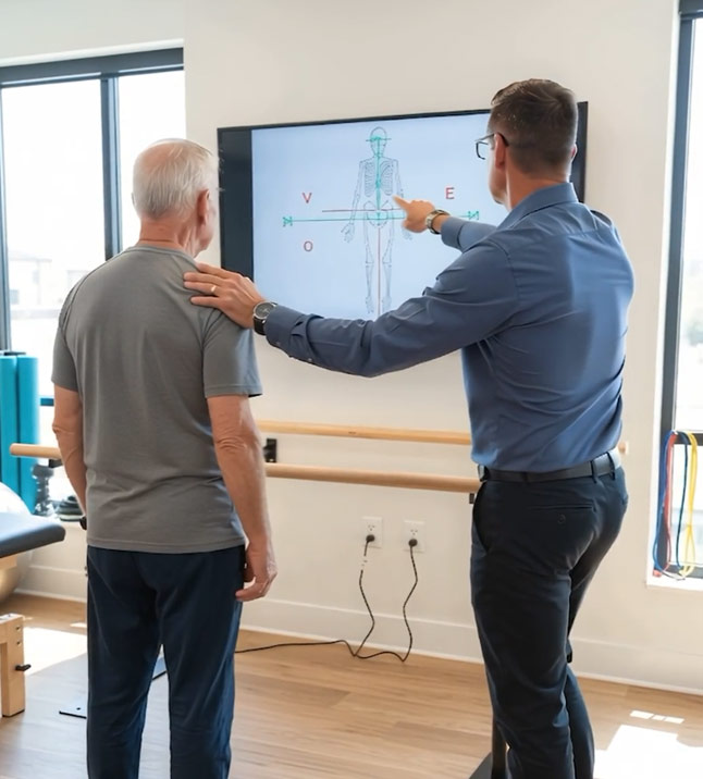 Coach Chris Wilson demonstrating movement with a client